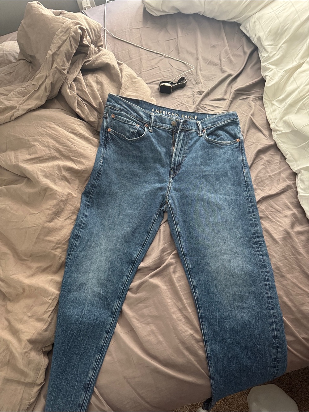 American Eagle Outfitters Men’s Straight Jeans - Medium Blue Wash 32X32